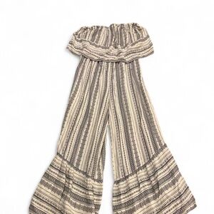 Elegant Striped Women's Wide Leg Jumpsuit